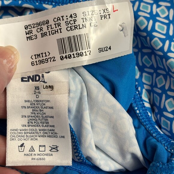 Lands' End Flutter Scoop Neck Tankini - Extra Small Long - NWT - Picture 7 of 12